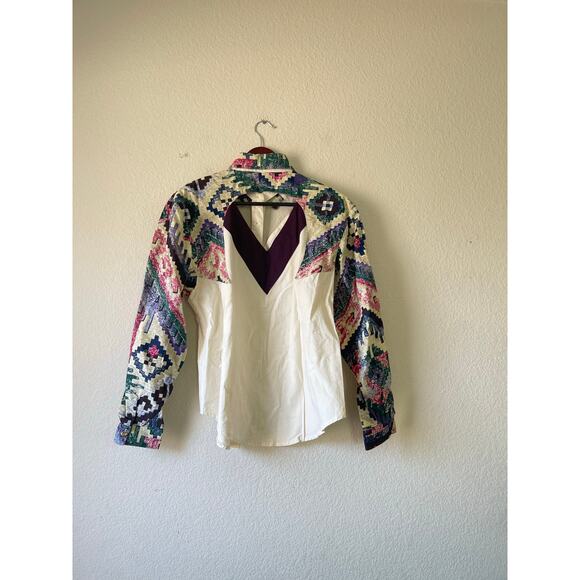 Vintage cutout rough rider cotton button up western‎ rodeo shirt medium - Picture 3 of 7